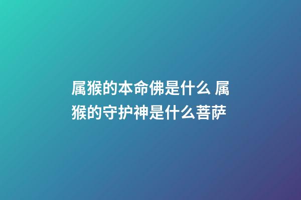 属猴的本命佛是什么 属猴的守护神是什么菩萨